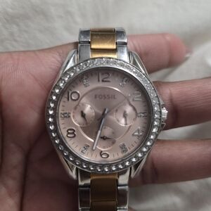 Fossil Women's Rose Gold and Silver Watch